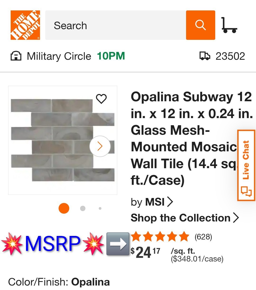 💥Brand NEW💥 Sealed In Packaging Opaline Subway Pearlescent Tile/Backsplash