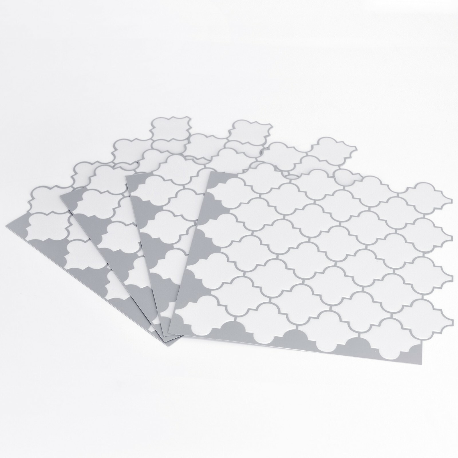 Quatrefoil Farmhouse White and Gray Modern Peel and Stick Backsplash Tile Diy