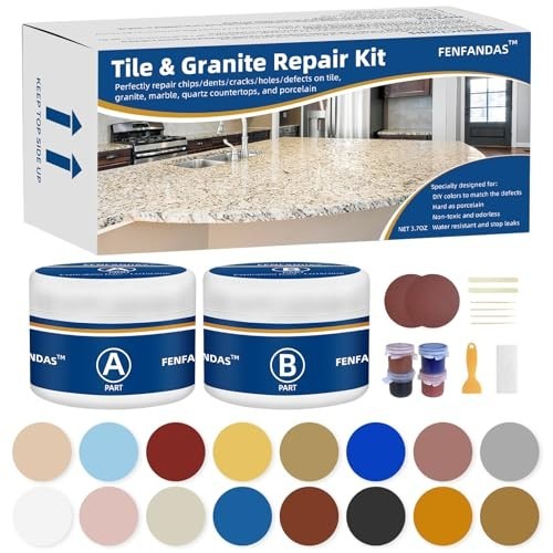 Tile & Granite Repair Kit – Fix Chips, Dents, Cracks & Scratches on Marble, Quar