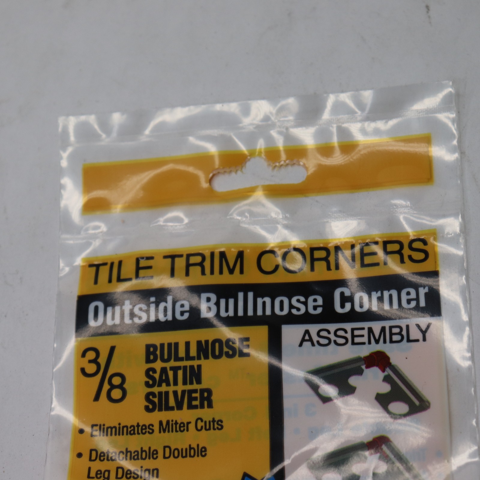 (2-Pk) TrimMaster Bullnose Outside Corner Tile Edging Trim Satin Silver 3/8″