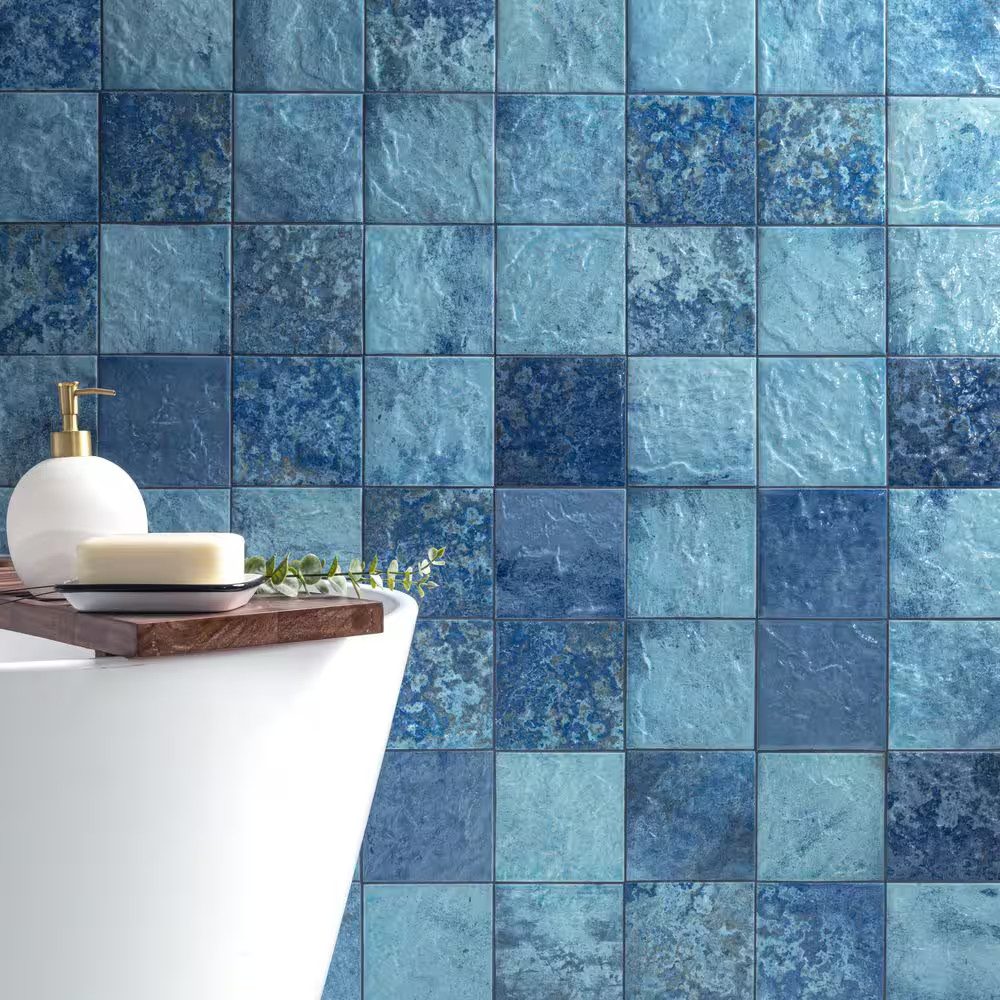Adelaide Sky 6 In. X 6 In. Glossy Porcelain Wall Tile-Pool Look, 5.28 Sq. Ft./Ca