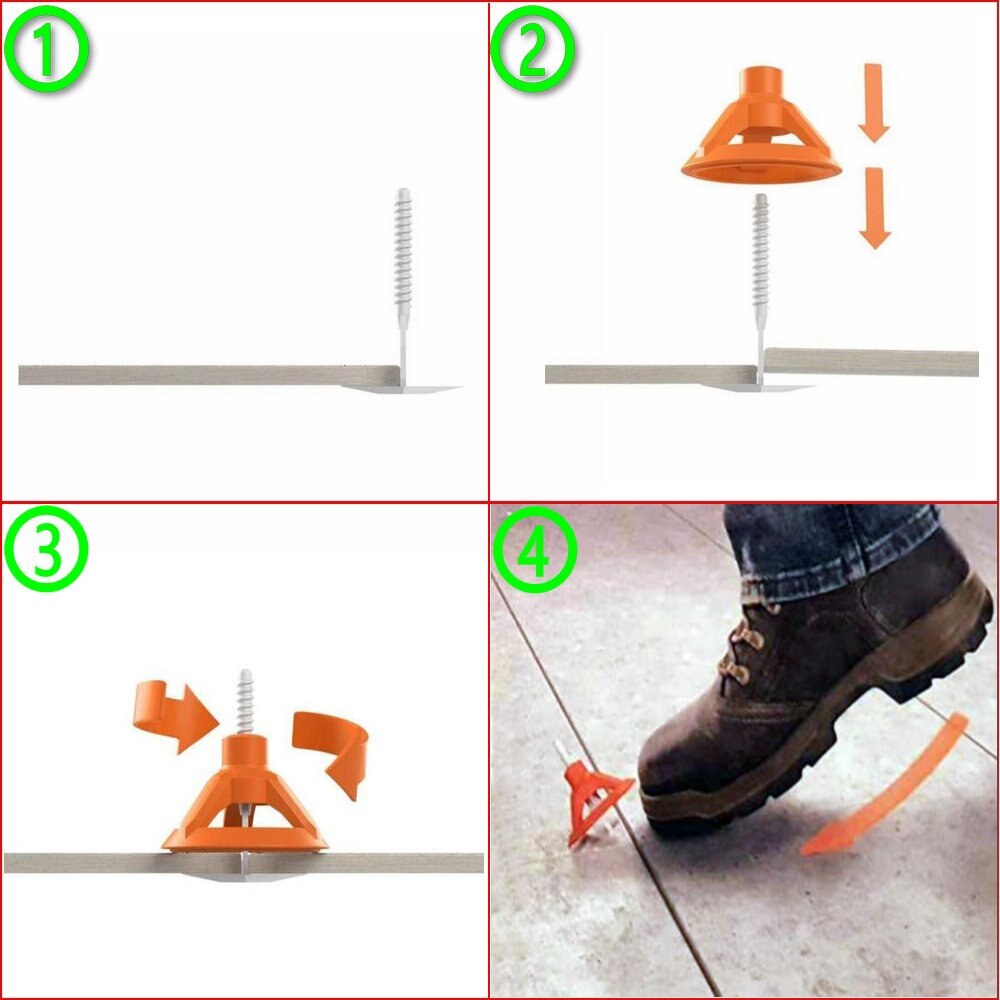 TILE SPACER Twister Levelling System 1/16″(2mm)Tools Set,50 Nuts + 100 Screws