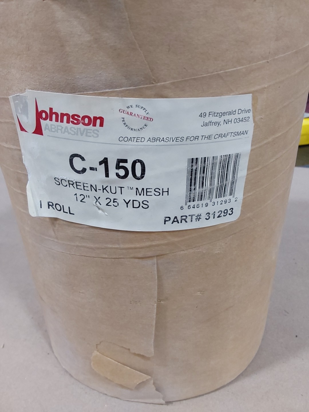 JOHNSON ABRASIVES C-150 SCREEN-KUT MESH FOR DRYWALL 12″×25YDS