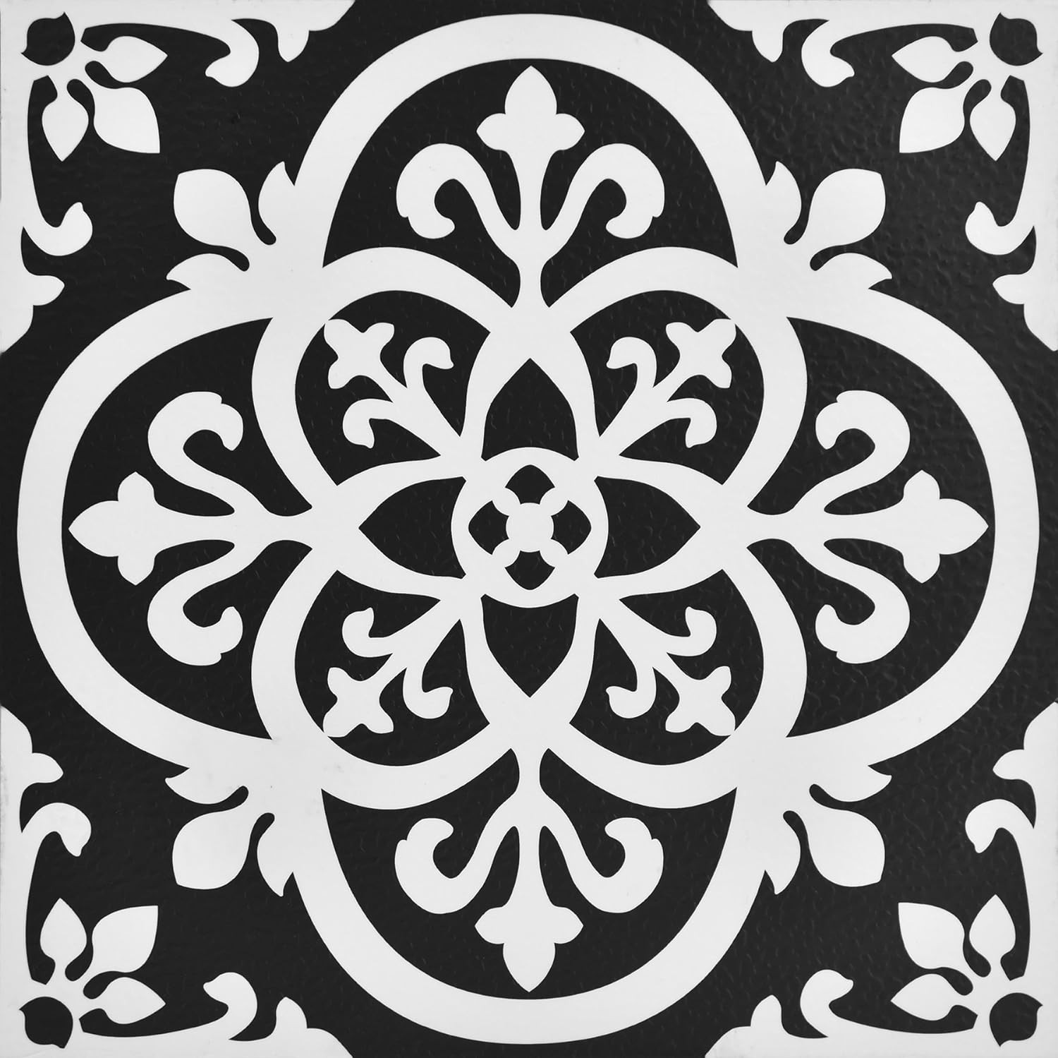 Black Gothic Peel & Stick Floor Tiles Waterproof Easy Install Patterned