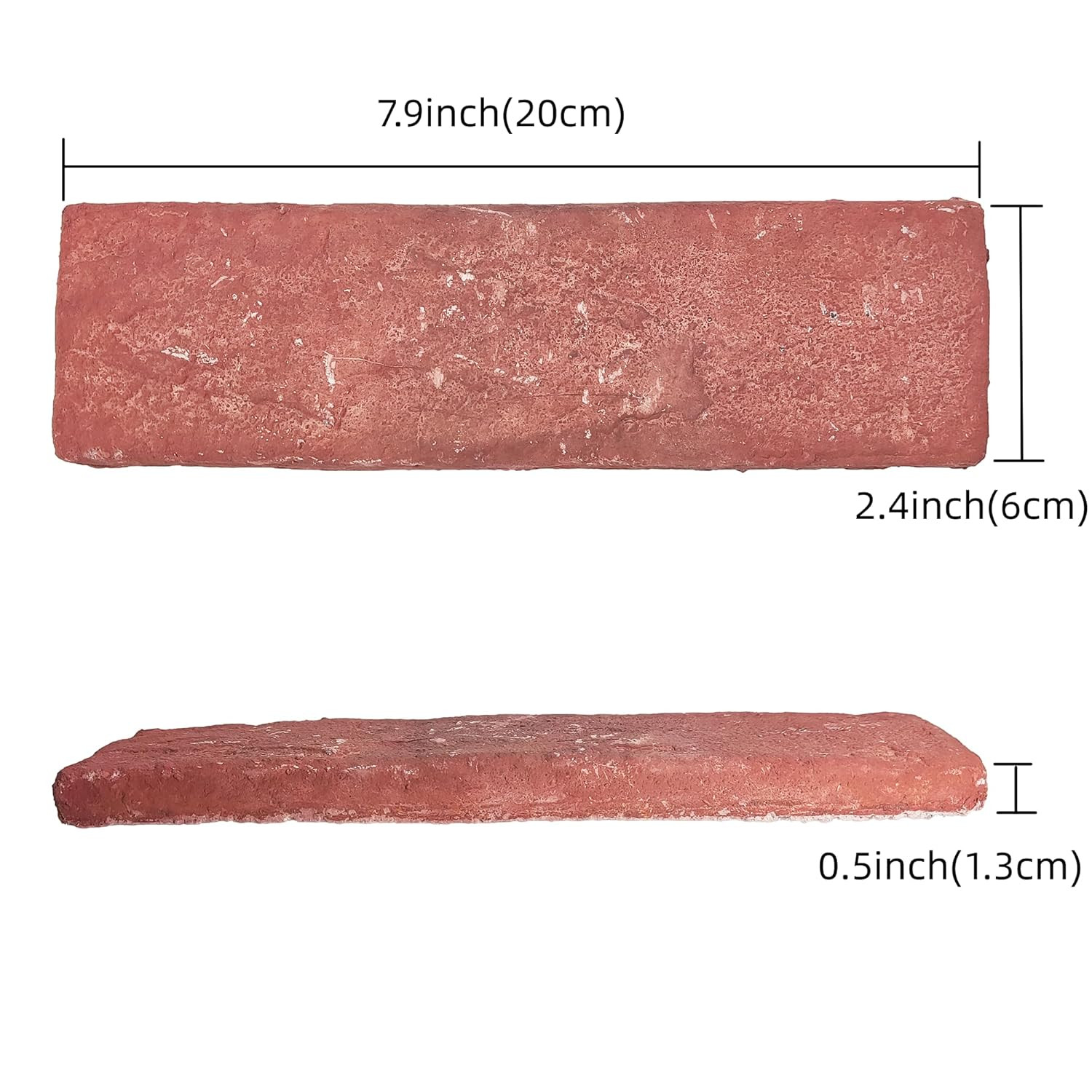 20 Red Thin Wall Brick Veneers, 2.4″ X 7.9″ for Interior and Exterior Use