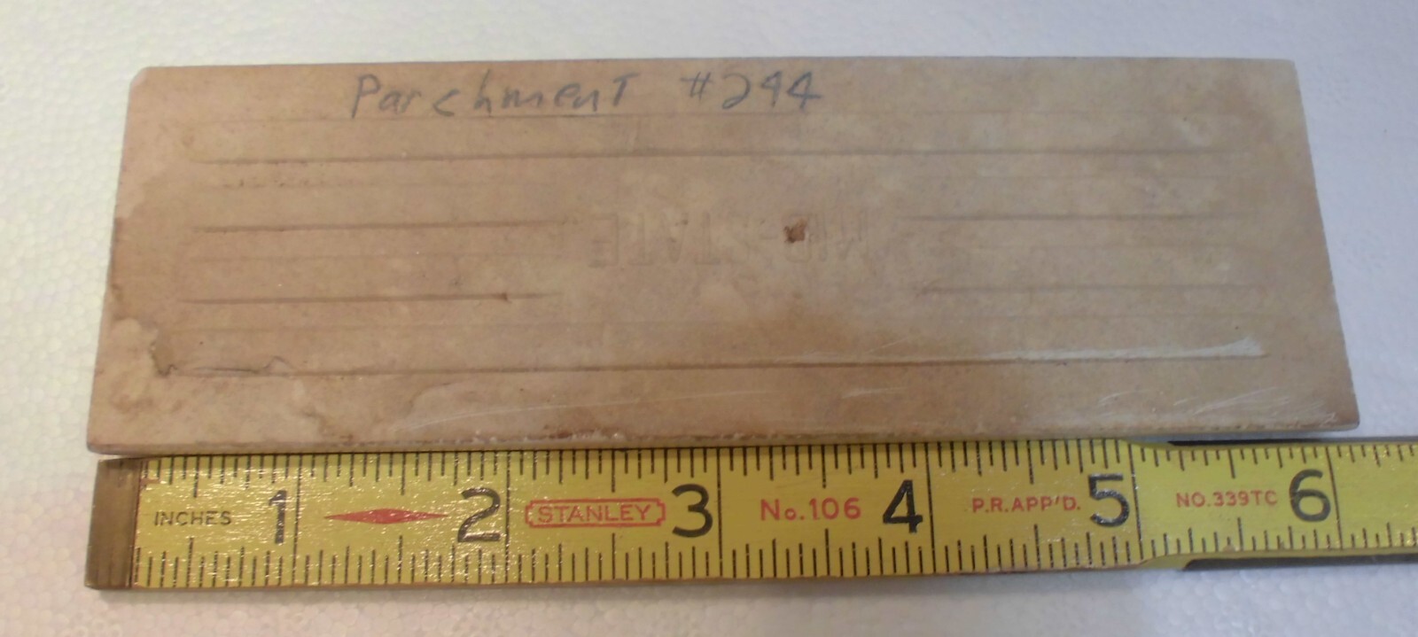 1 pc. Parchment-Light Tan 2” X 6-1/8” Matte Ceramic Bullnose Tile Mid-State Co.