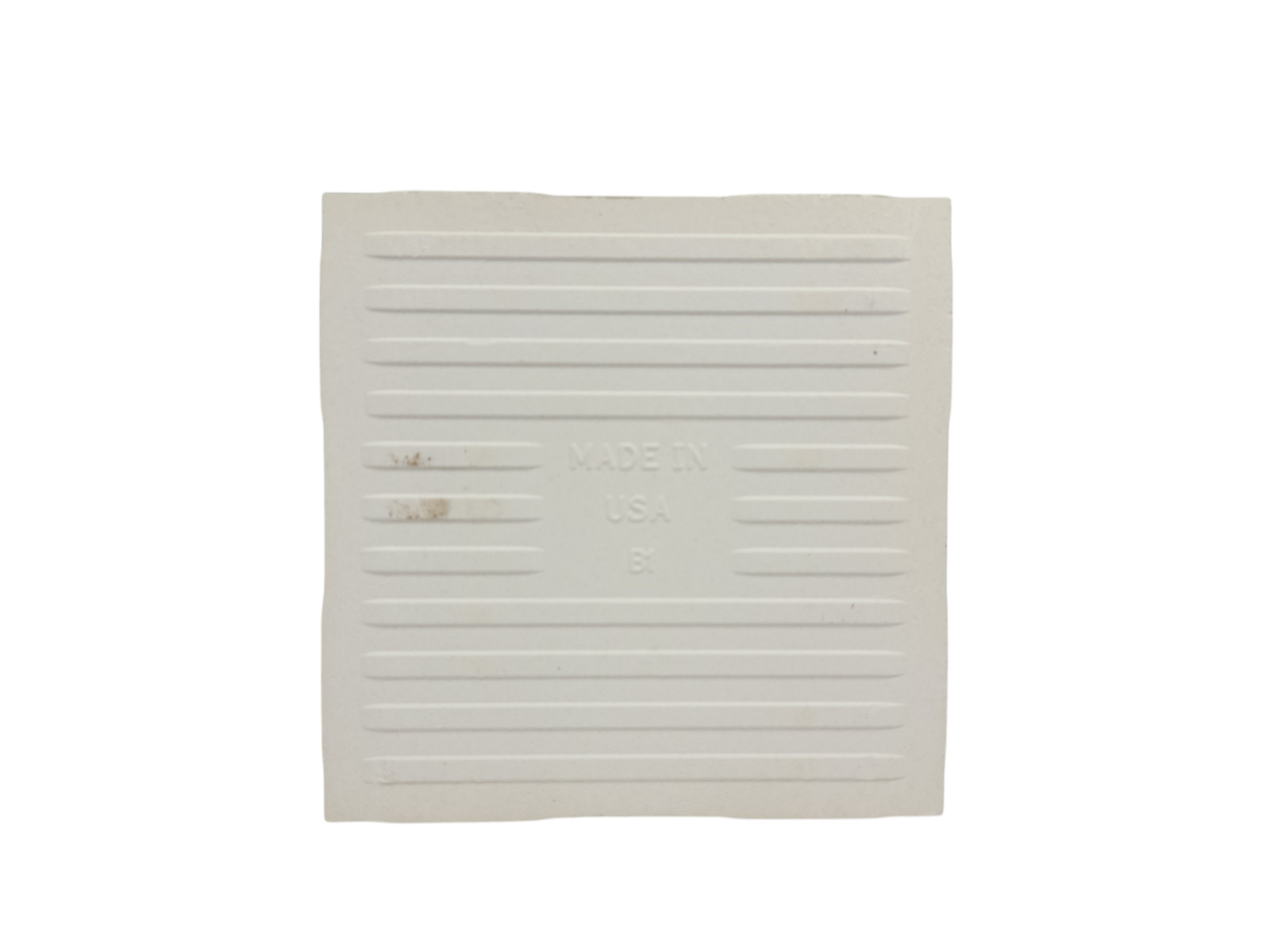 Vintage White Ceramic Tile 4.25 in Subway Square Rippled Matte Potters Touch