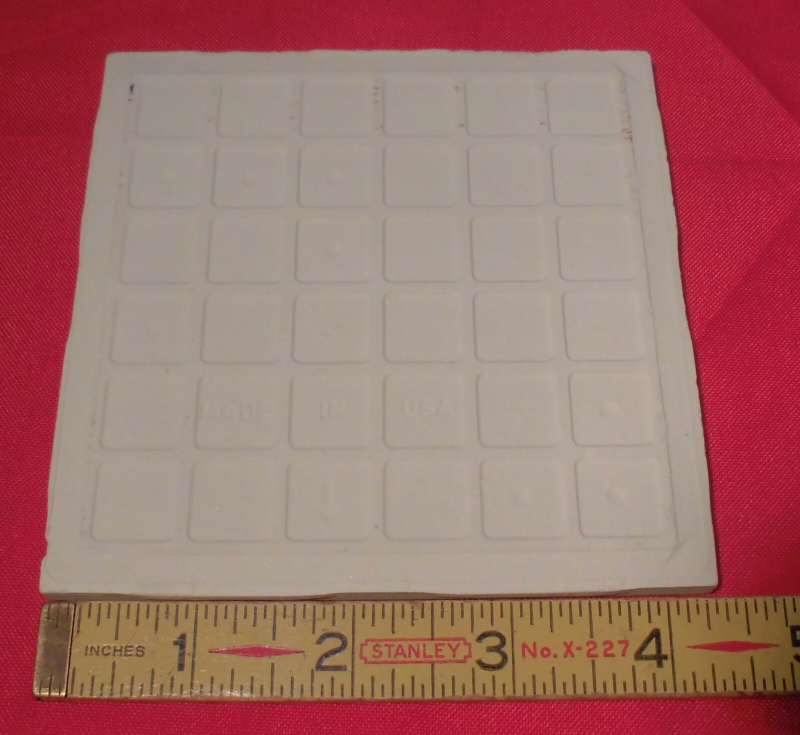 1 pc. *Parchment – Lite Tan* Crystal Glazed Ceramic Tile 4-3/8″ Florida Co. New