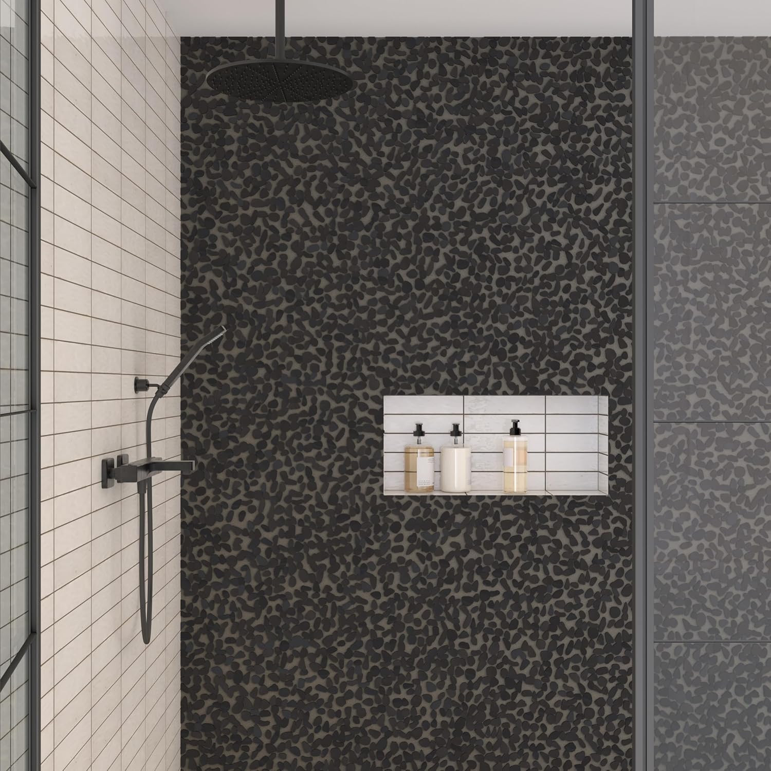 Natural Stone Tumbled Pebble Mosaic – 11 Pieces, 10.78 SQFT Coverage
