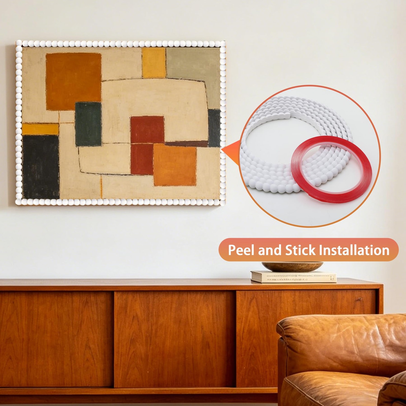 118″L x 0.7″W Flexible Mirror Frame Bead Molding Trim, Paintable DIY Moulding…