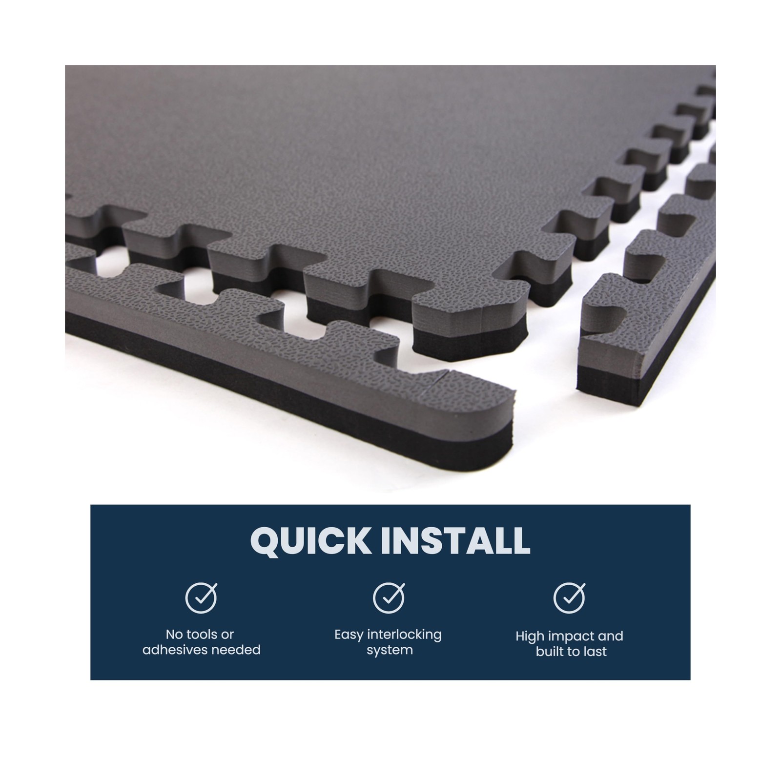FlooringInc’s 1″ Thick Foam Tiles, 3’x3′ or 2’x2′ Reversable Interlocking Til…