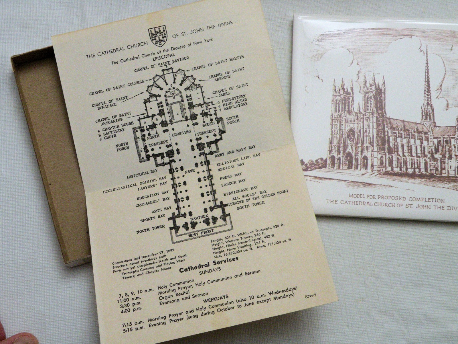 Decorative Ceramic Tile, Model..Completion..Cathedral Church..St. John..Divine