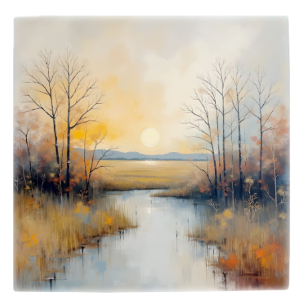 Landscape Ceramic Tile 3 sizes Trees Fall Autumn Printed in US