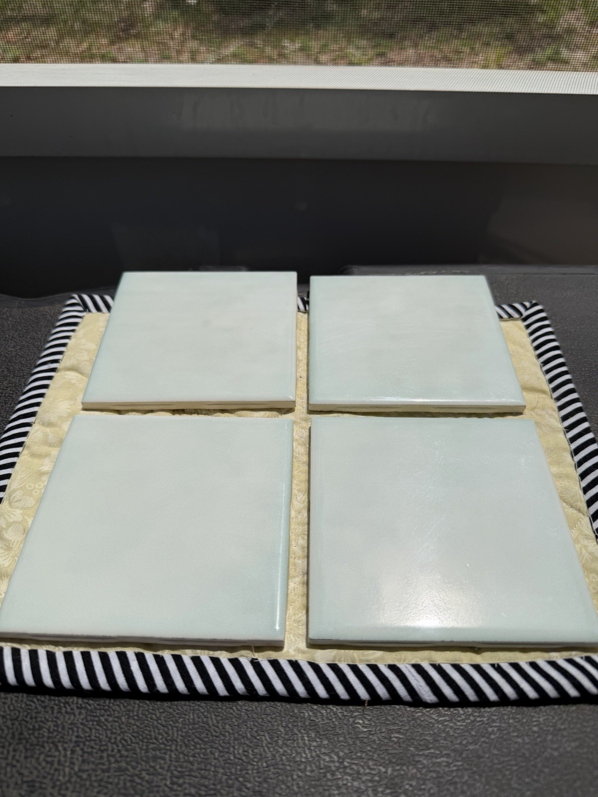 Vintage Light Green Ceramic Tile by Florida Tile 4 and 3/8″ inches