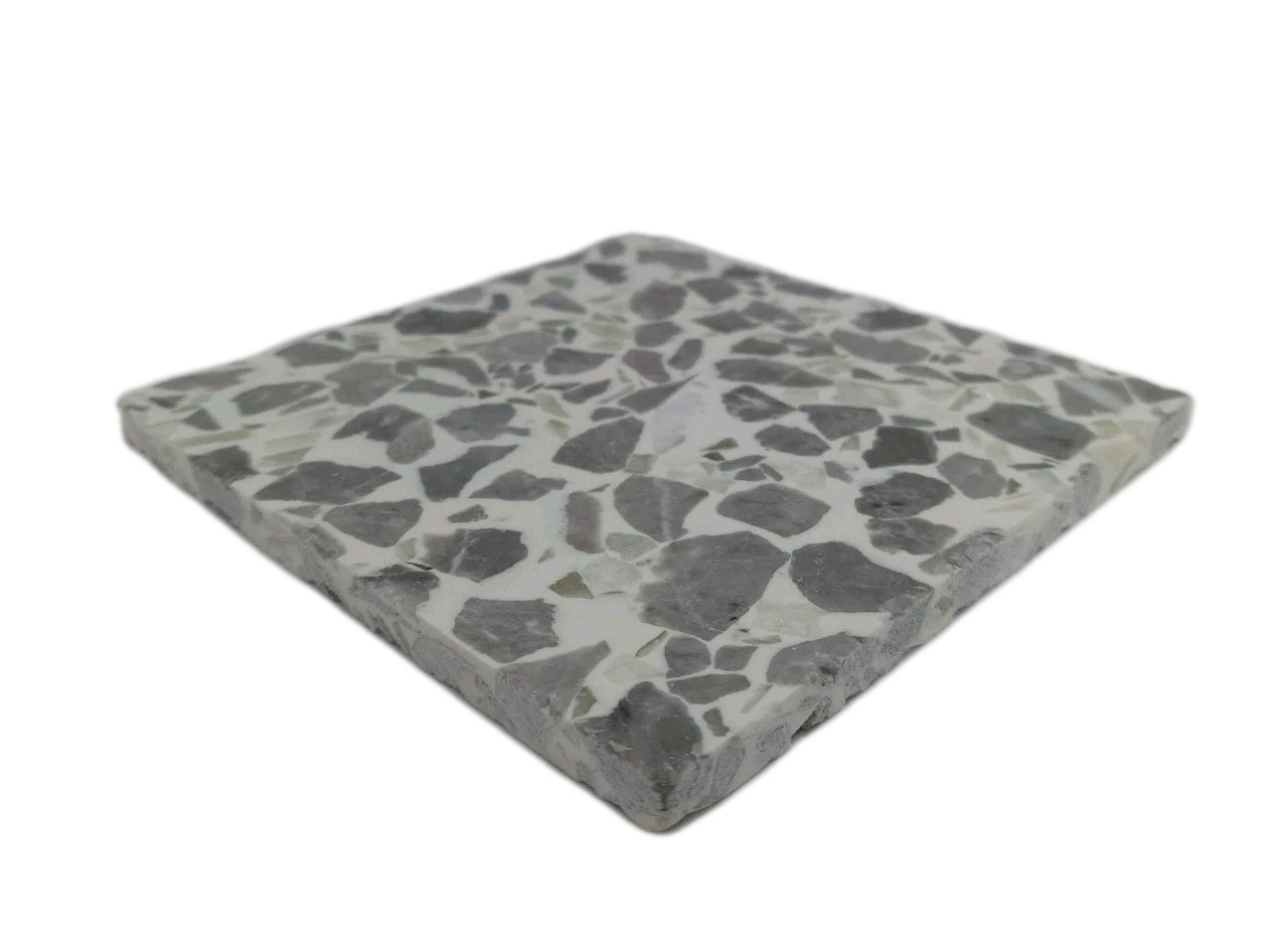Fritztile Terrazzo Mini Floor Tile Single Sample R682014 Mist (Silver & Gray)