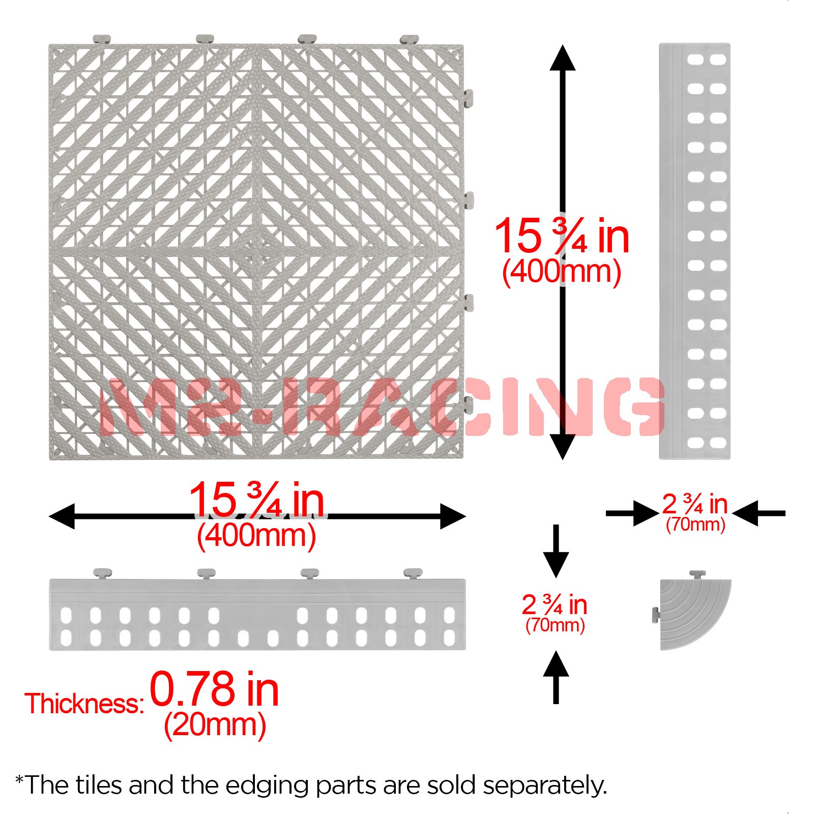 Garage Floor Mat Tile Interlocking Perforated Flooring Rubber Basement Auto Shop