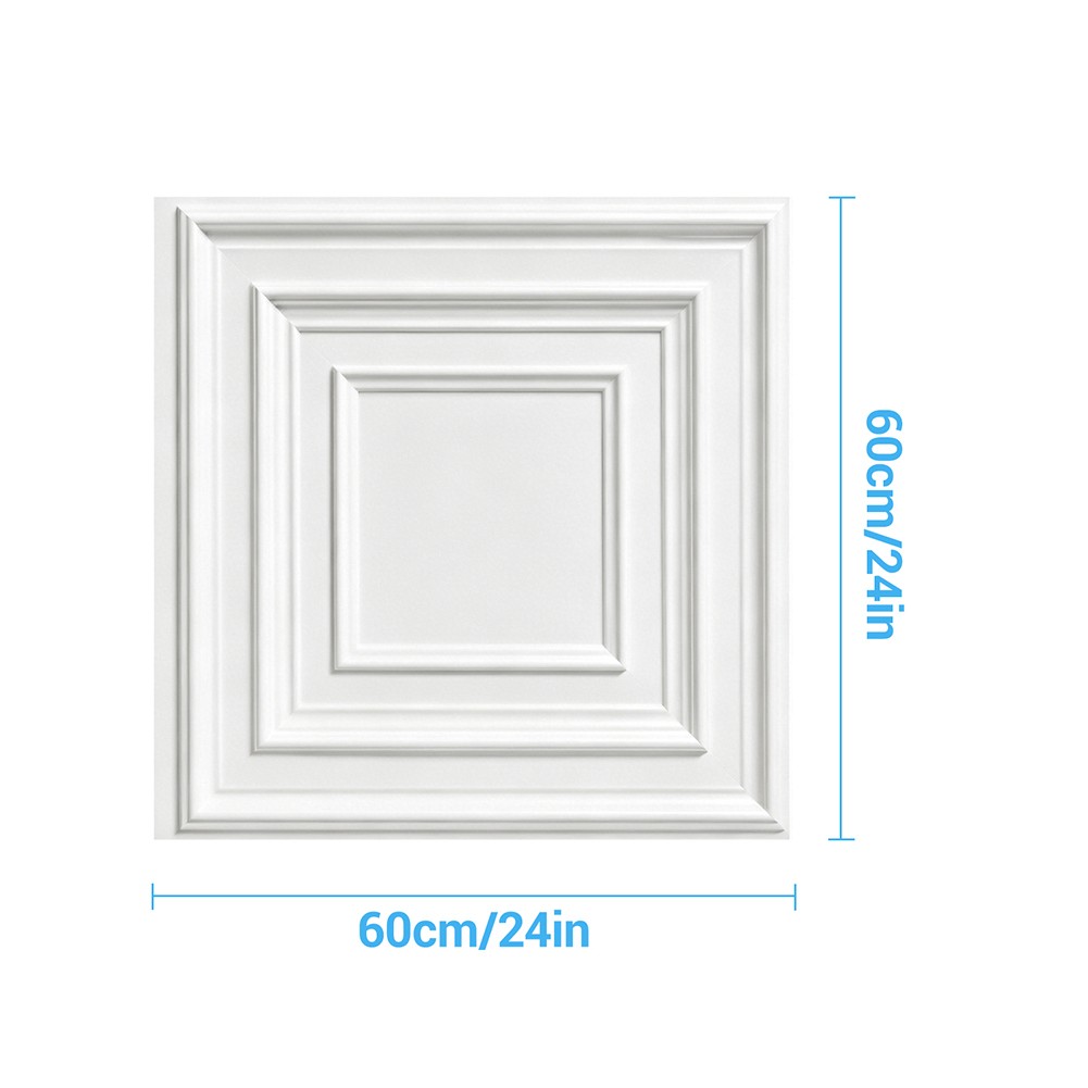 12/24/36Pack Drop Ceiling Tiles PVC Wall Panels Waterproof 3D Decor 24 x 24 Inch