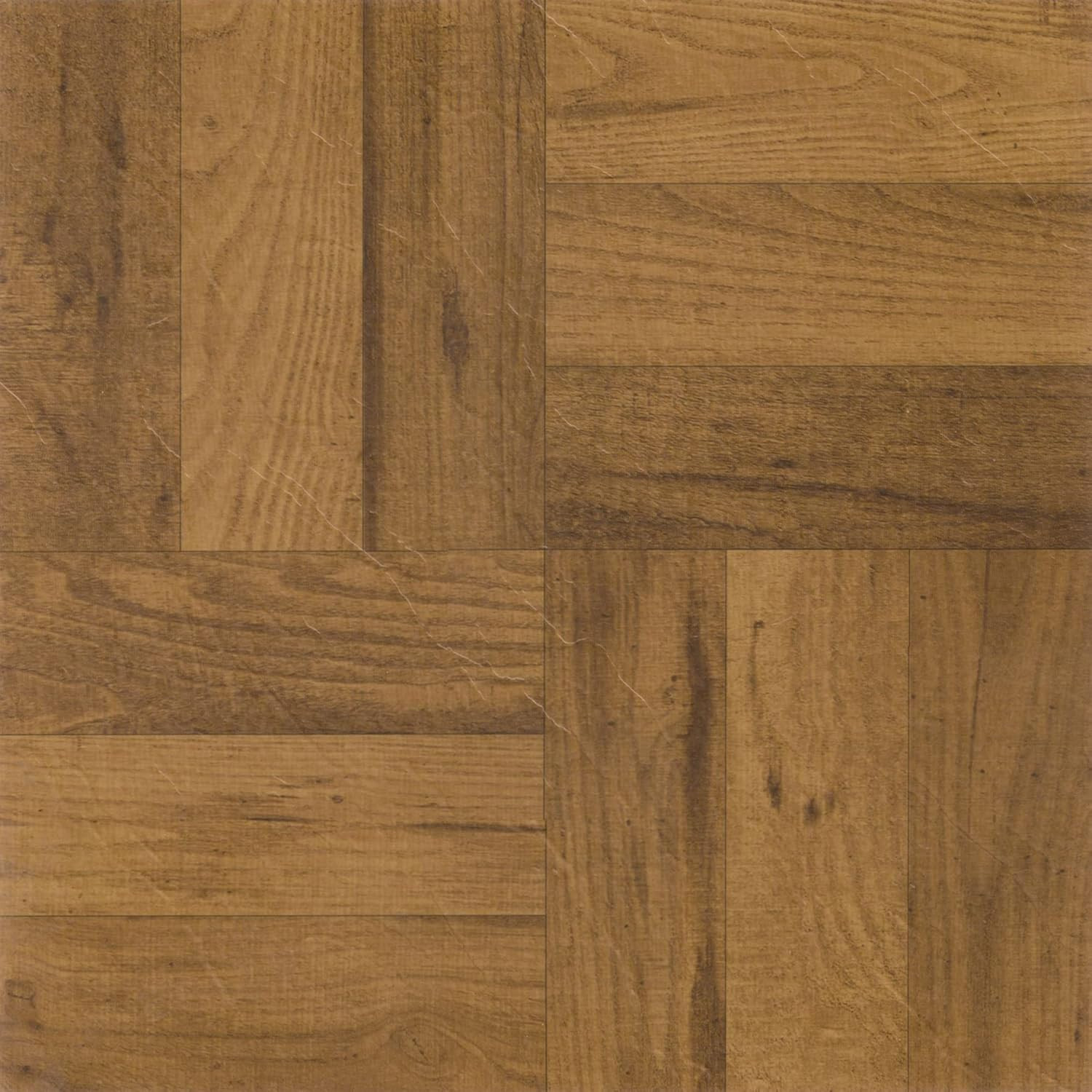 Nexus Self Adhesive 12-Inch Vinyl Floor Tiles, 20 Tiles – 12″ X 12″, 3 Finger Me