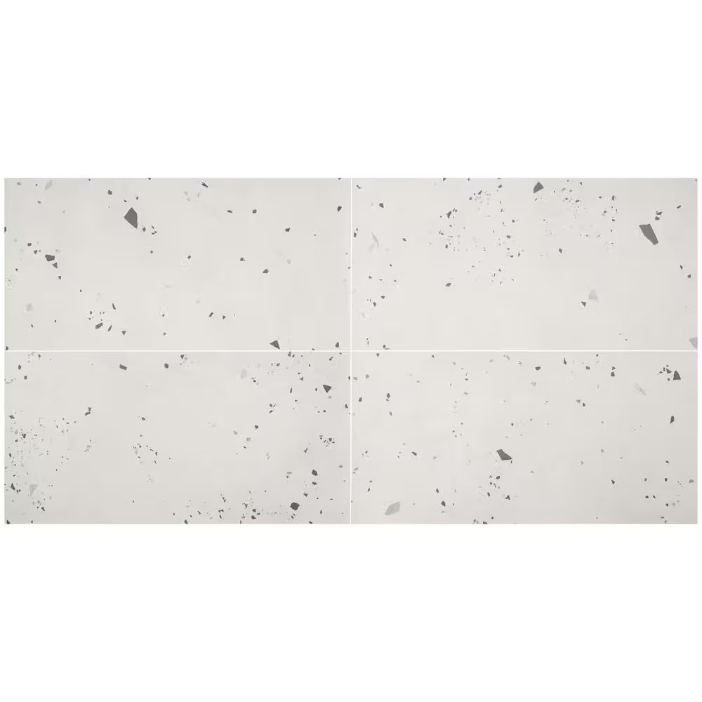 Bryant Ice White 23.4 In. X 47 In. Matte Porcelain Cement Look Floor and Wall Ti