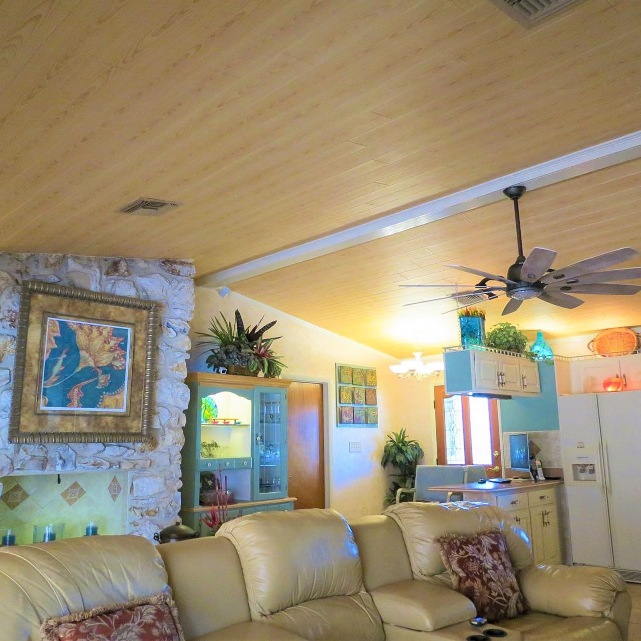 Natural Maple Foam Wood Ceiling Planks – 39″x6″, 96 Pack, 156 Sq.Ft.