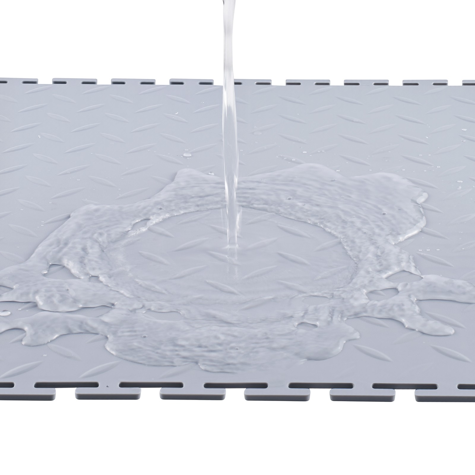 VEVOR Garage Floor Tiles Interlocking 16 Pack 20.2×20.2×0.2 in PVC Light Gray