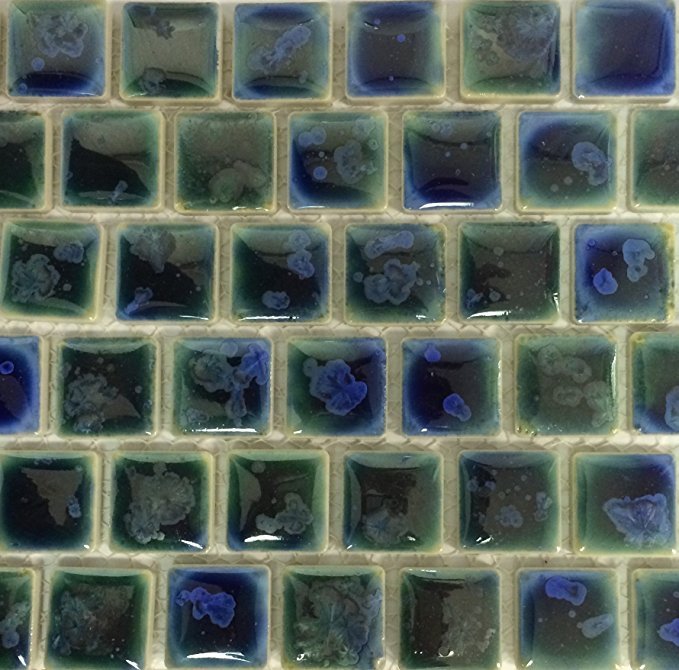 Fujiwa Porcelain glazed Swimming Pool Waterline Tile STQ-338 1×1 In.Box of 2SQF