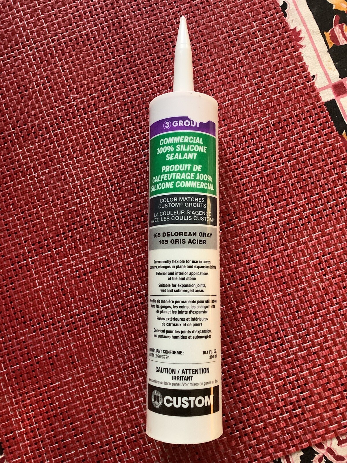 Commercial 100% Silicone Sealant 3 Grout 165 Delorean Gray Quantity – 3