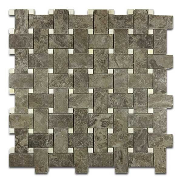Raven Travertine Basket Weave Filled & Honed 12×12