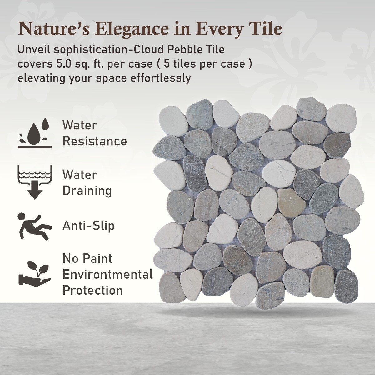 Cloud Sliced Pebble Mosaic Wall & Floor Tile ($10.48/SqFt)