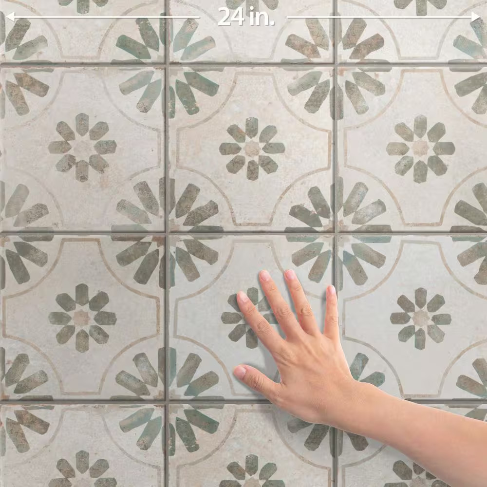 Kings Blume Sage 17-5/8 In. X 17-5/8 In. Ceramic Floor and Wall Tile (10.95 Sq.