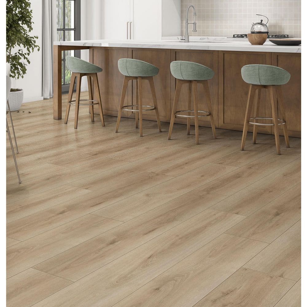 Bakewell Oak 14 mm x 8 in. W Waterproof Laminate Wood Flooring(13.28 sq. ft. /ca