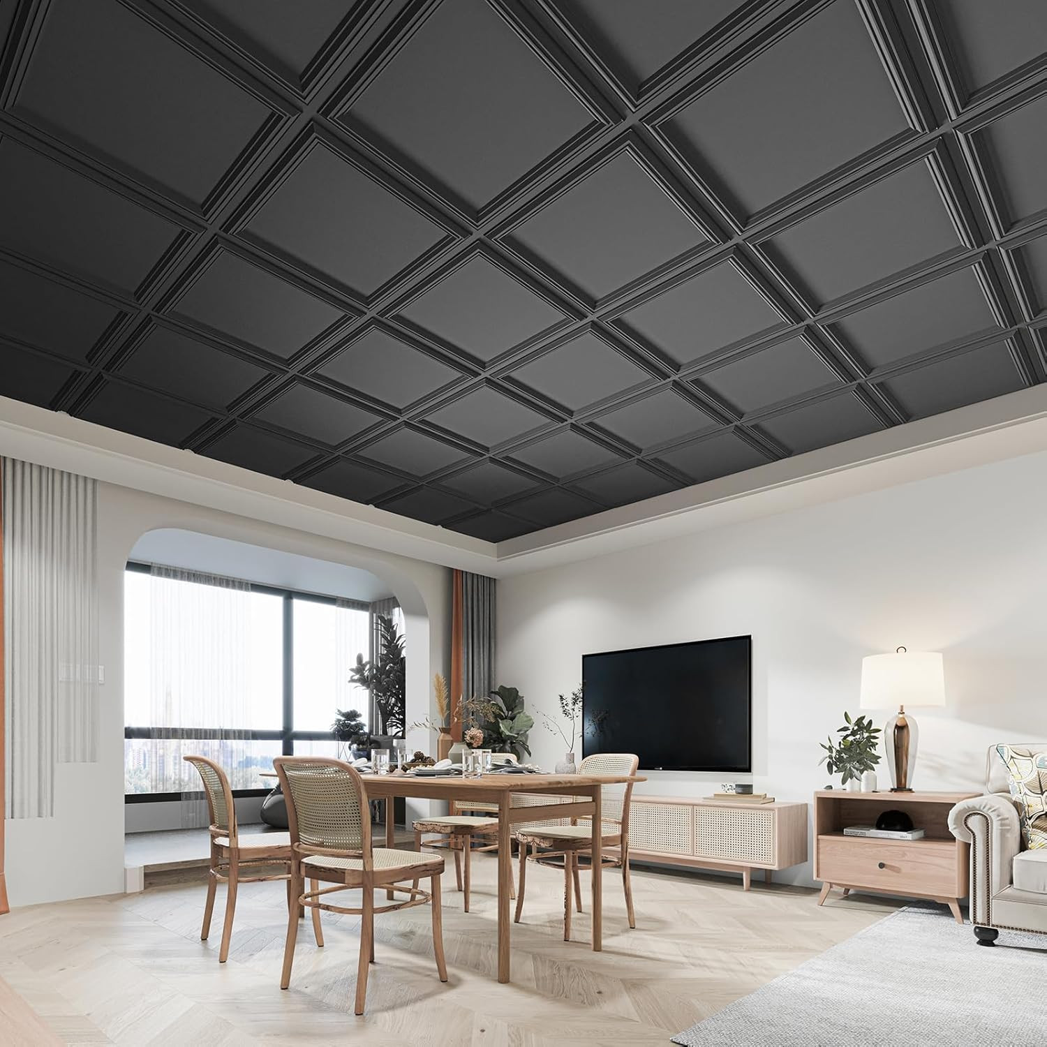 12-Pack Drop Relief Ceiling Tiles for Home, Office & Commercial Space, 24 X 24In