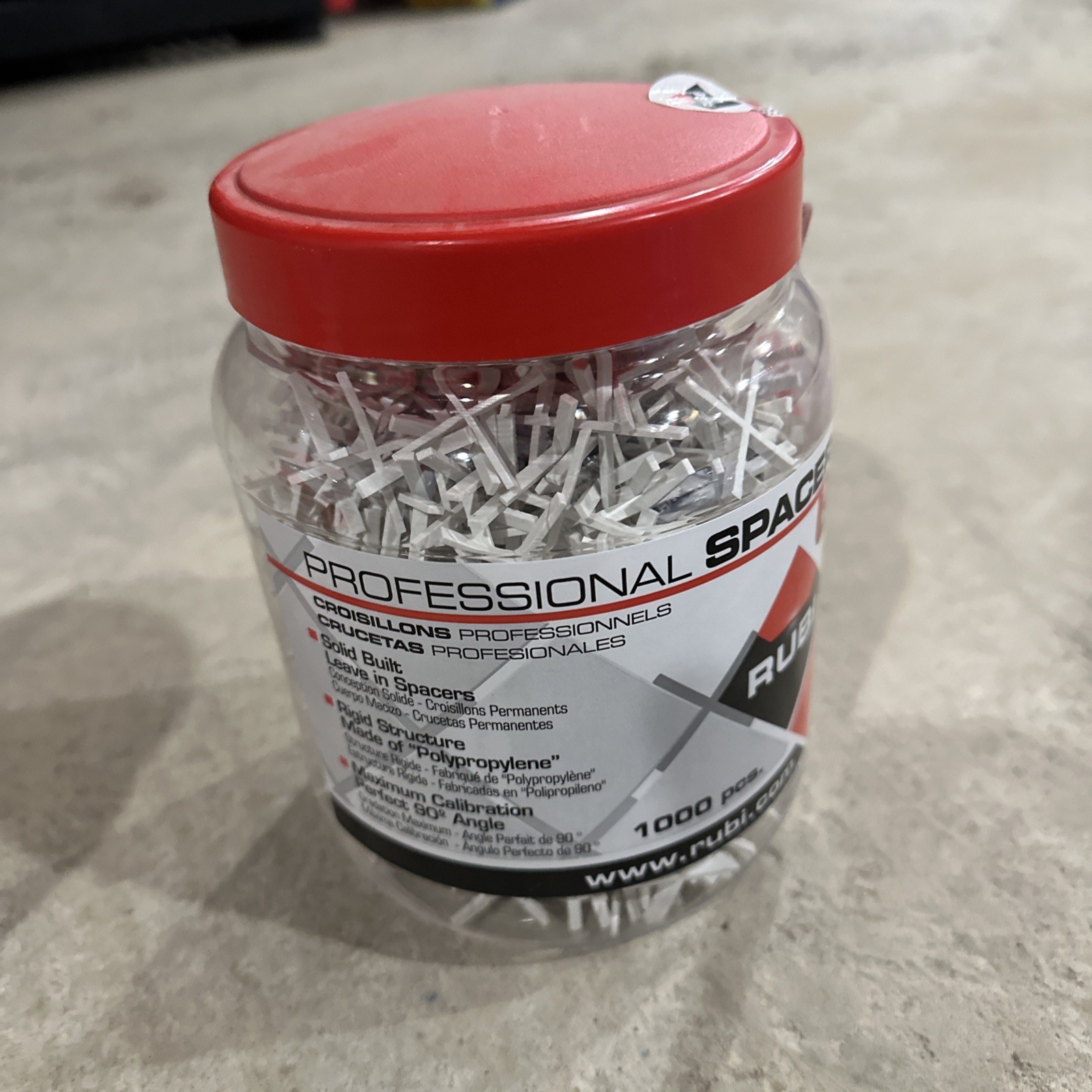 1000 Rubi 1/16” 1.5mm Professional Tile Spacers 02280 White Spain Brand New !