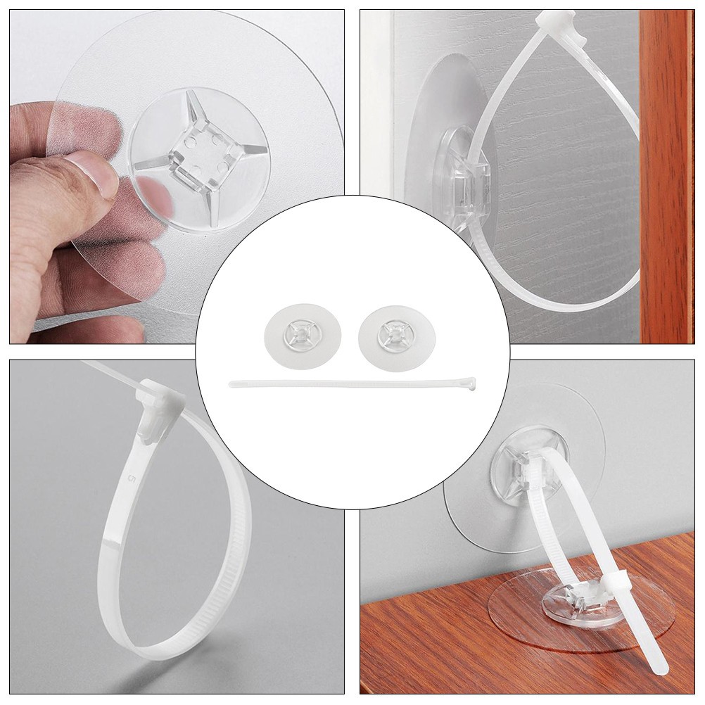 2 Sets Transparent Nylon Furniture Fixing Straps Safety Tool Anti Flip Design