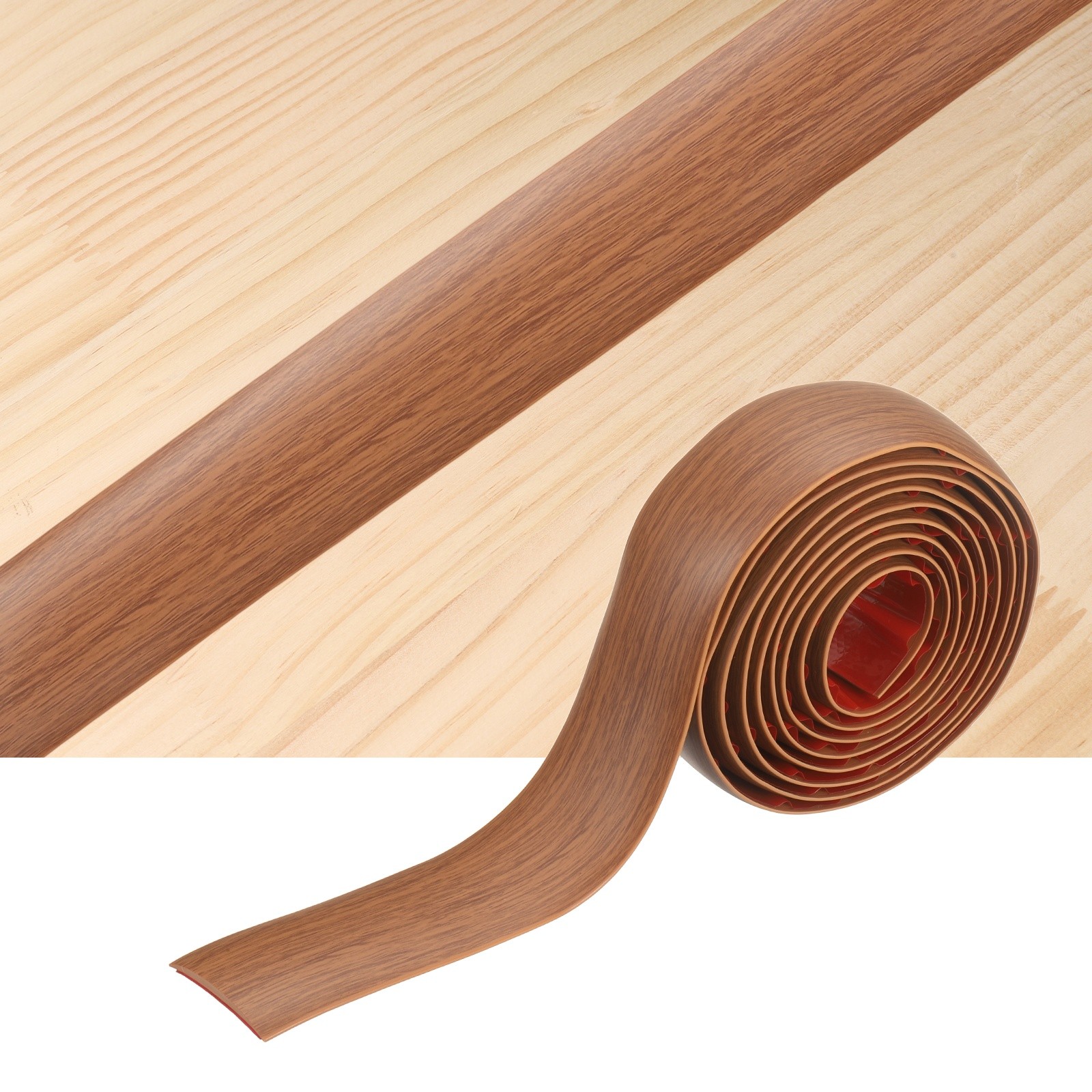 Floor Transition Strips 6.56 Ftx1.57″ PVC Edging Trim Teak Wood Grain