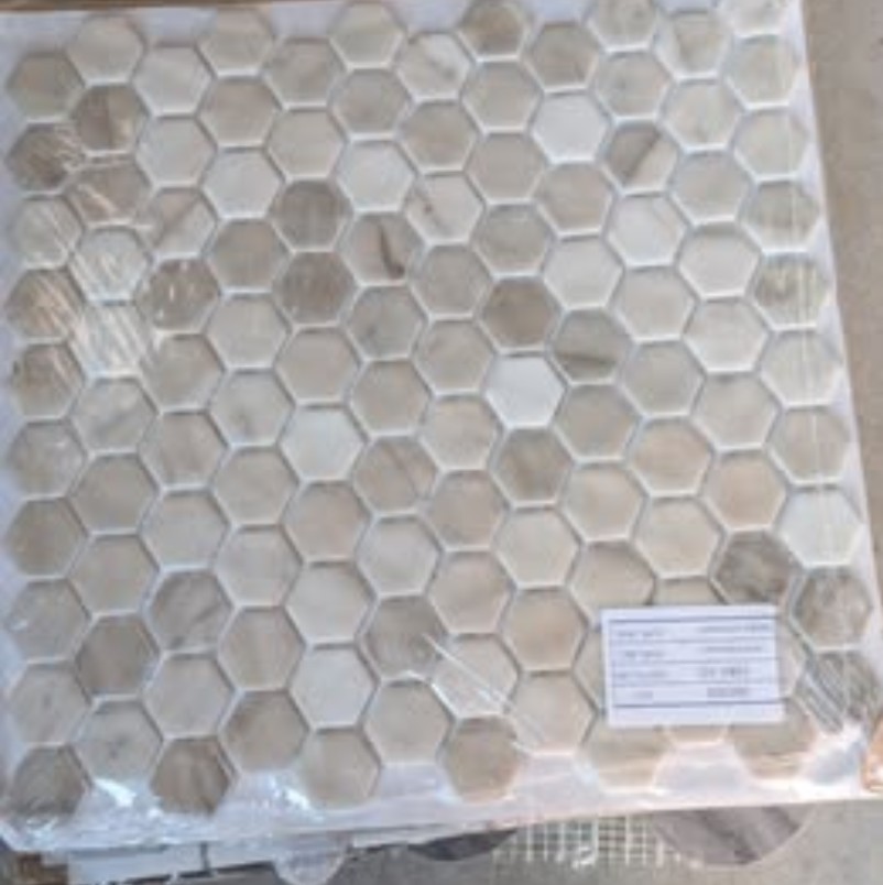 Glazzio Tile Granada (Cordoba Mist) 1″ Hexagon Mosaic Tile- Sheet (.943 SF/ ea)