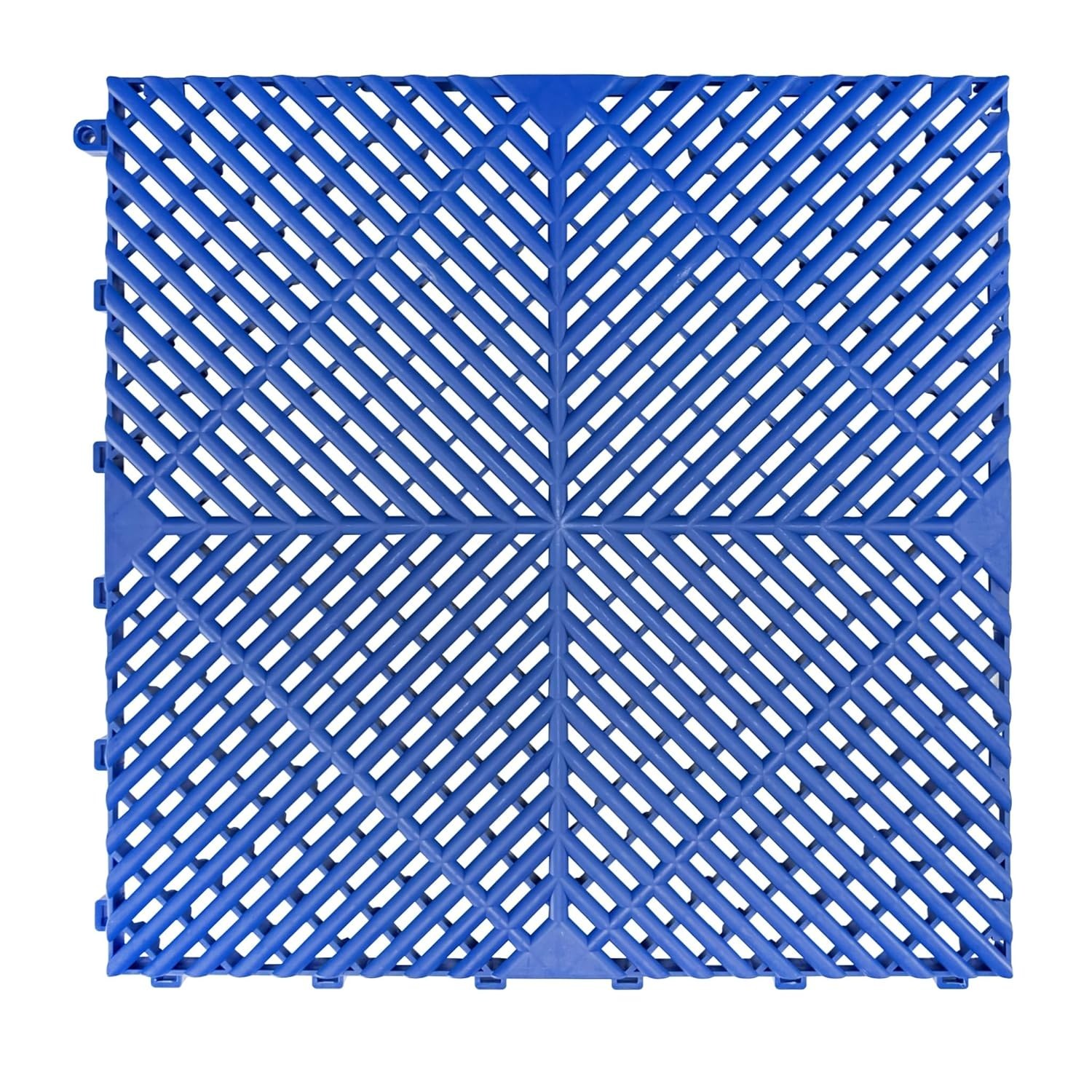 Ribbed Interlocking Garage Floor Tiles Vented Self-Draining Non-Slip Flooring