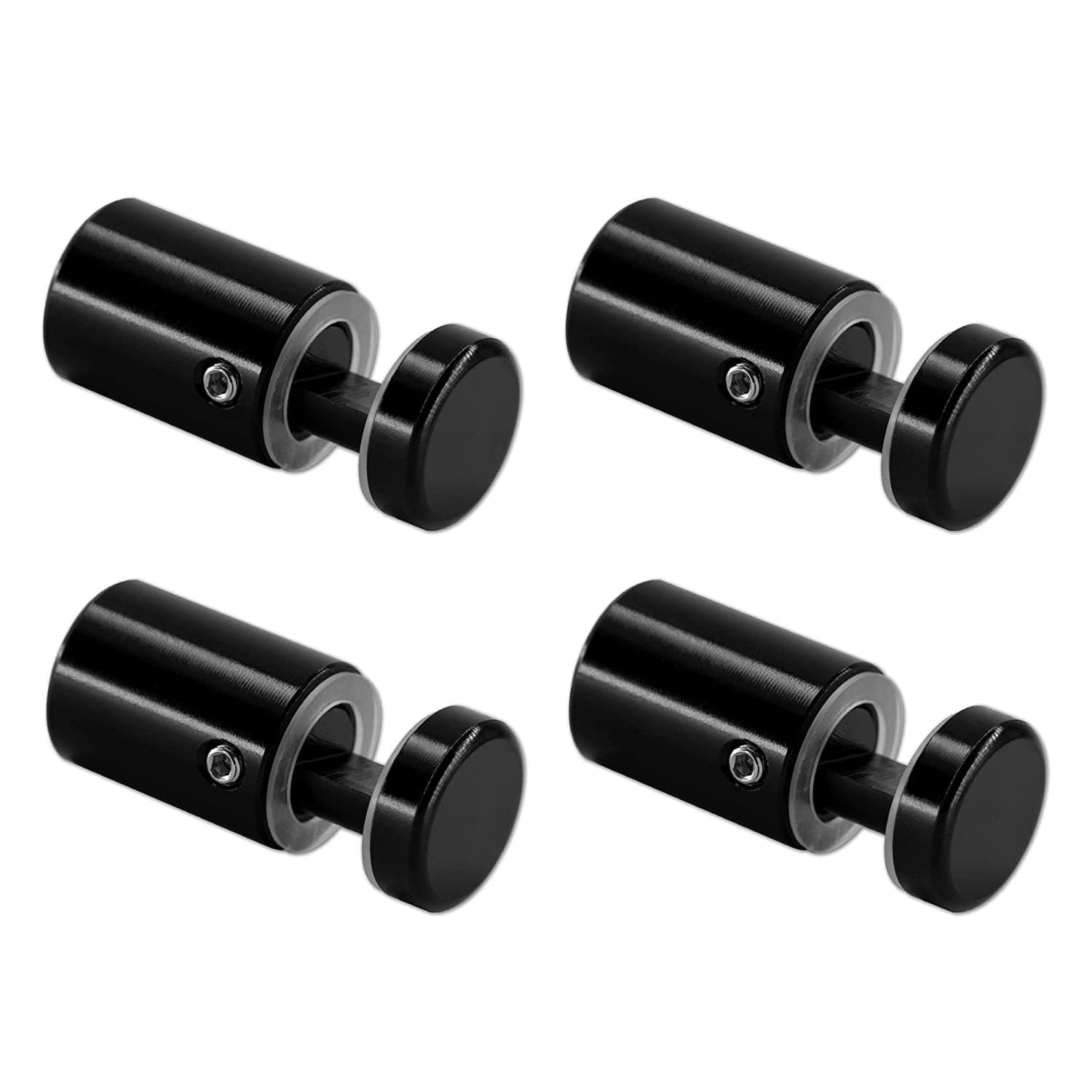 Side Clamp Standoffs 3/4″ x 1″ Solid Aluminum, Edge Grip Sign 20 PC, Black