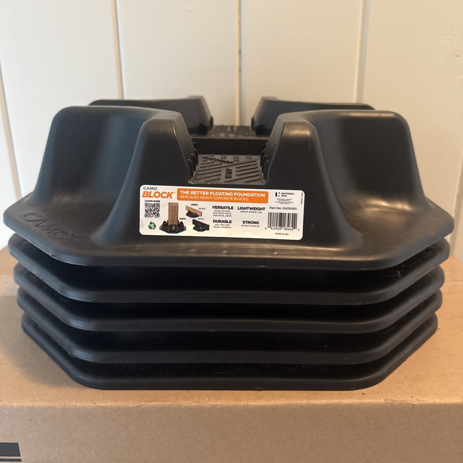 (QTY 5) CAMO 0420001 Deck Block 15.75 x 15.75″ x 3.5″ Heavy-Duty Polyolefin