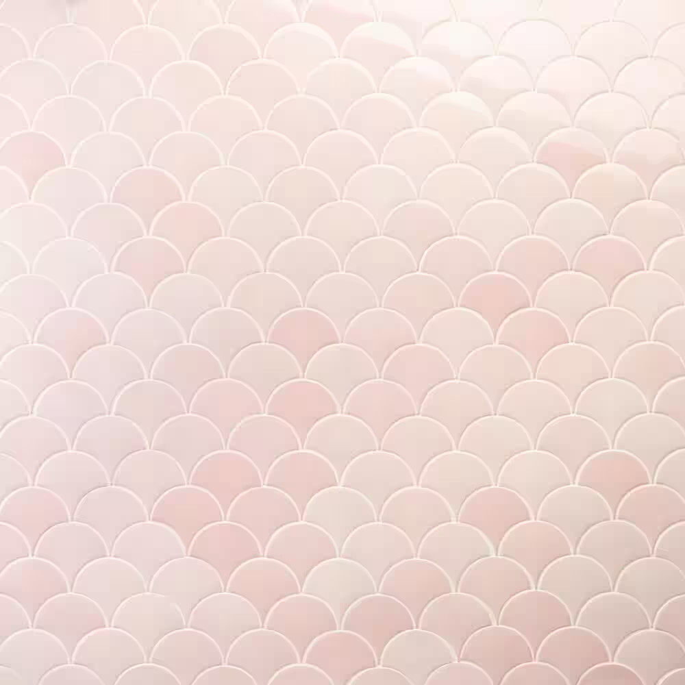 Beta Rose 2.44 In. X 5 In. Scallop Polished Ceramic Wall Tile (4.06 Sq. Ft./Case