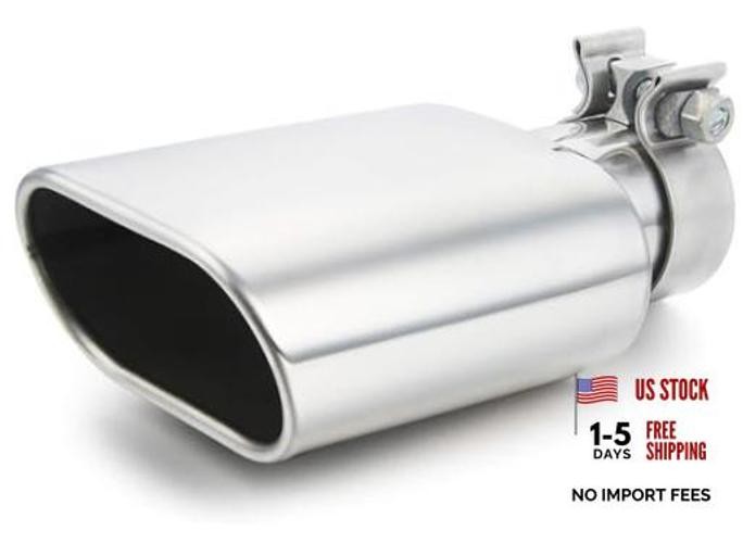 Square Exhaust Tip 3″ Inlet, Coating Rectangle Exhaust Tailpipe 3inch Polished