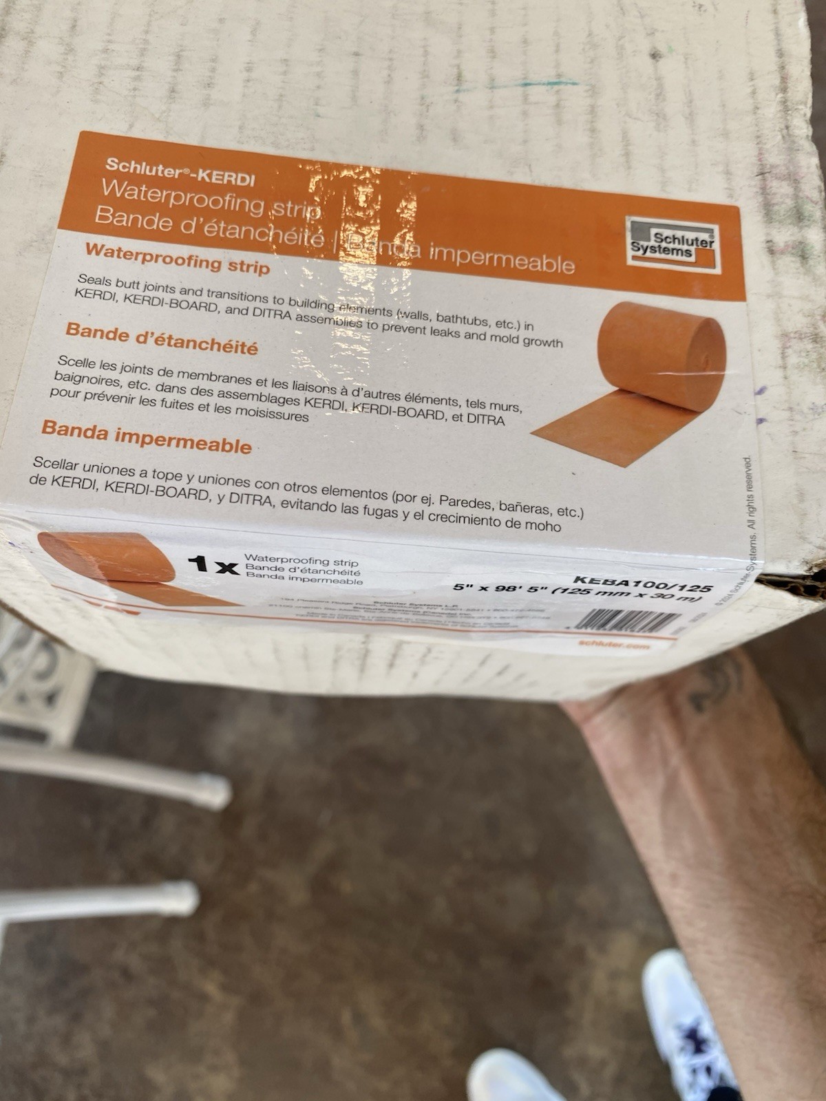 Schlüter Waterproofing Strip 5 in x 98 ft 5 in Orange KEBA100/125