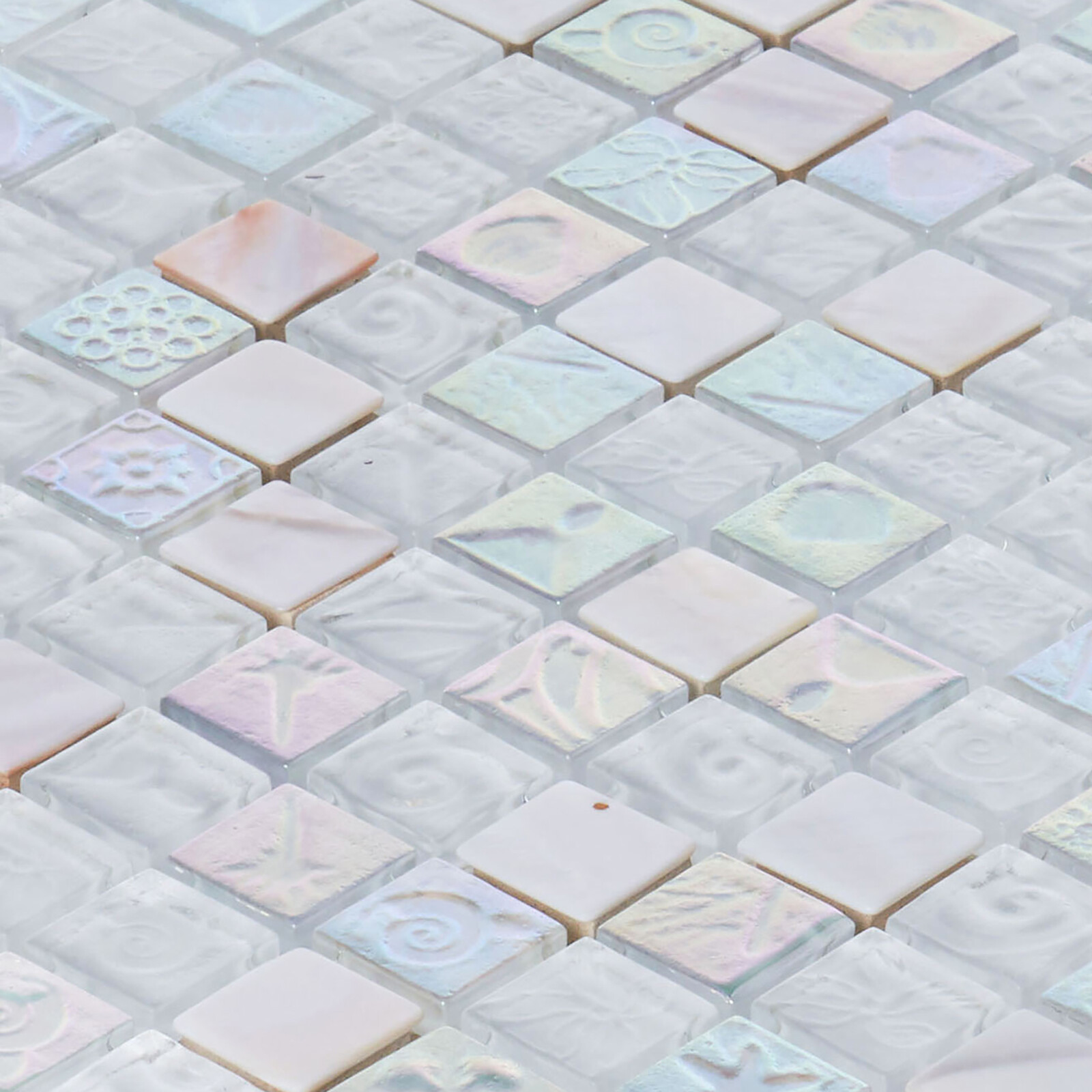White Mother Of Pearl Shell Iridescent Glass Mosaic Tile Kitchen Bath Backsplash