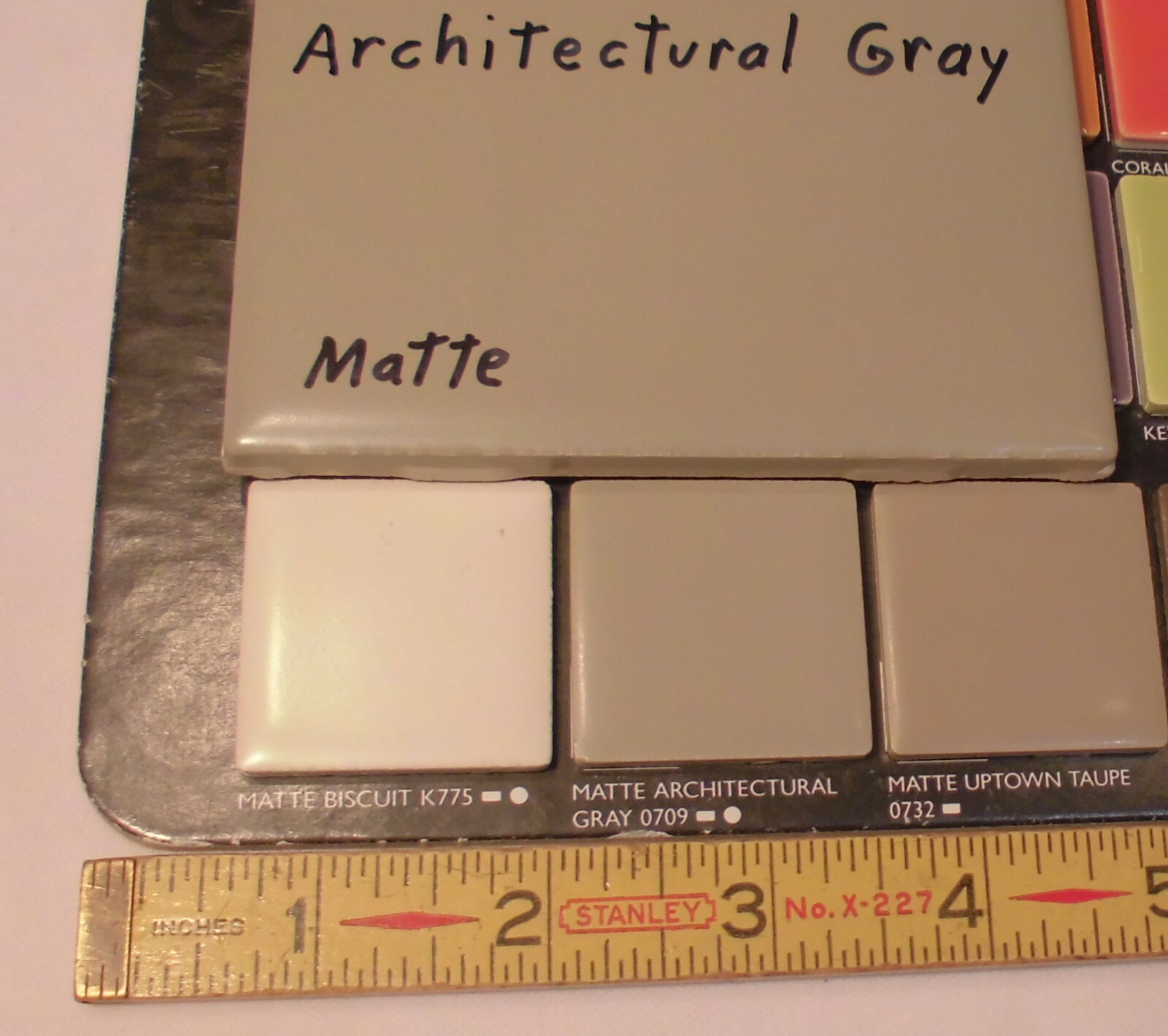 1 pc. *Architectural Gray* 4-1/4″ Matte Ceramic Tiles by Daltile Co. New Stock