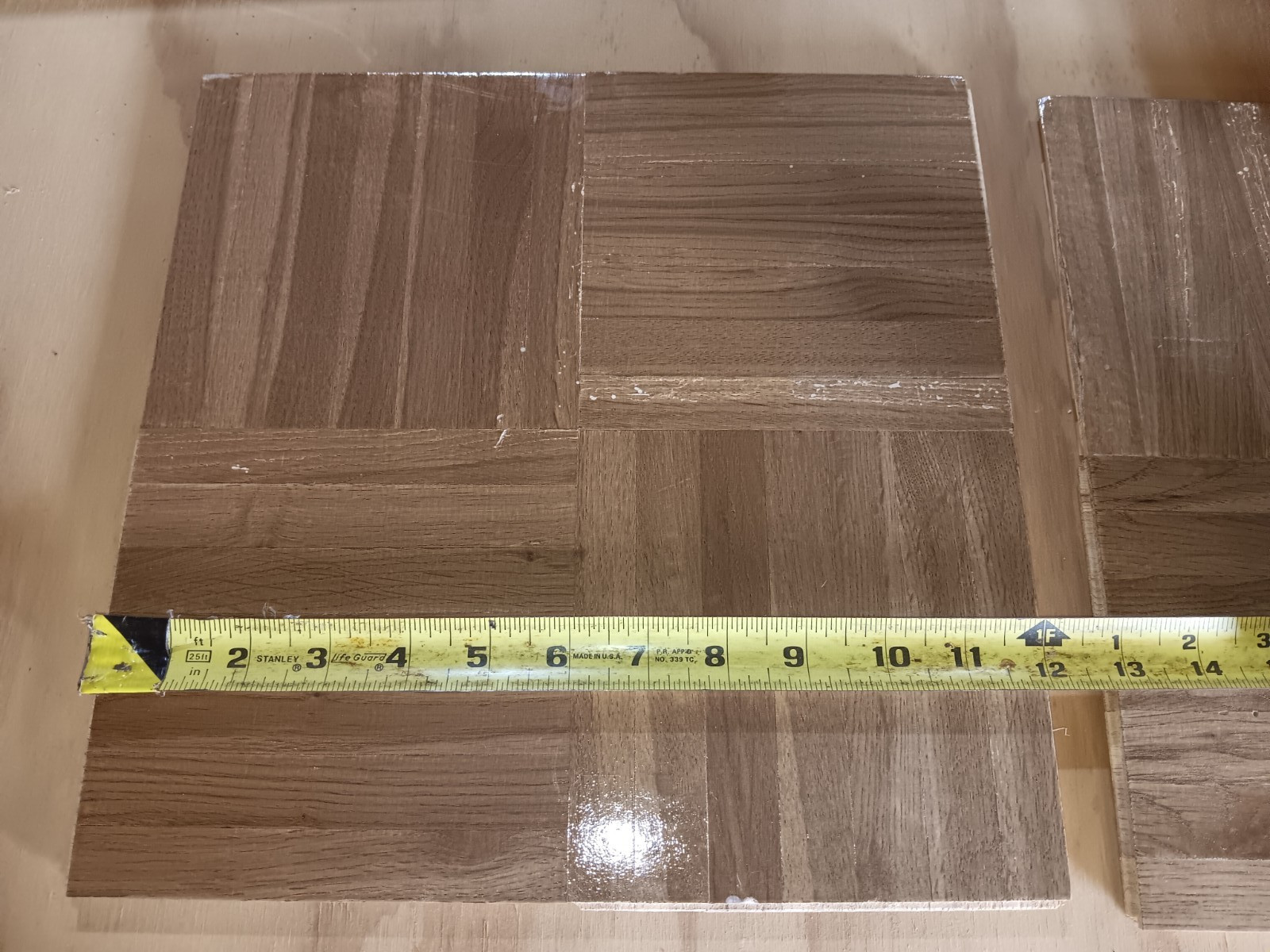 IMPERFECTS 20 Sq. Ft. CABIN GRADE Wood Borer WHITE OAK Parquet Flooring Unused