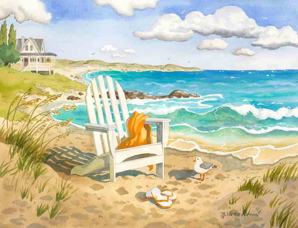 Beach Accent & Decor Tile Robin Wethe Altman Seascape Art RWA017AT