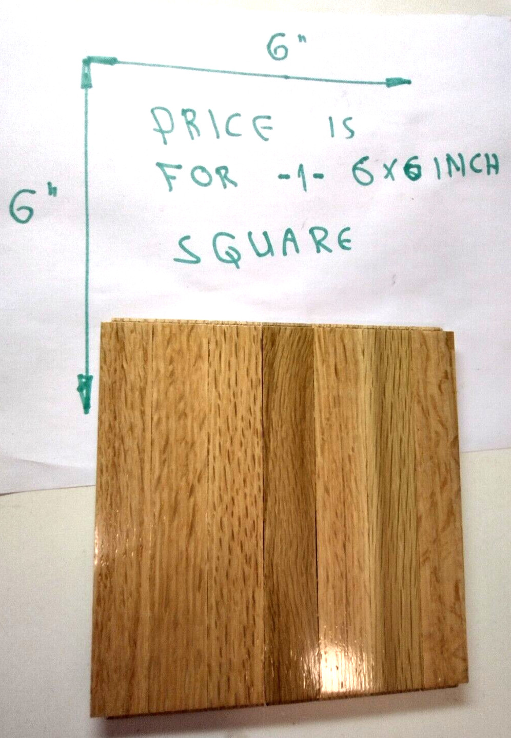 1 Hartco 6×6″ Parquet Tile Natural Desert Standard Color 7 Oak Finger Strip Vtg