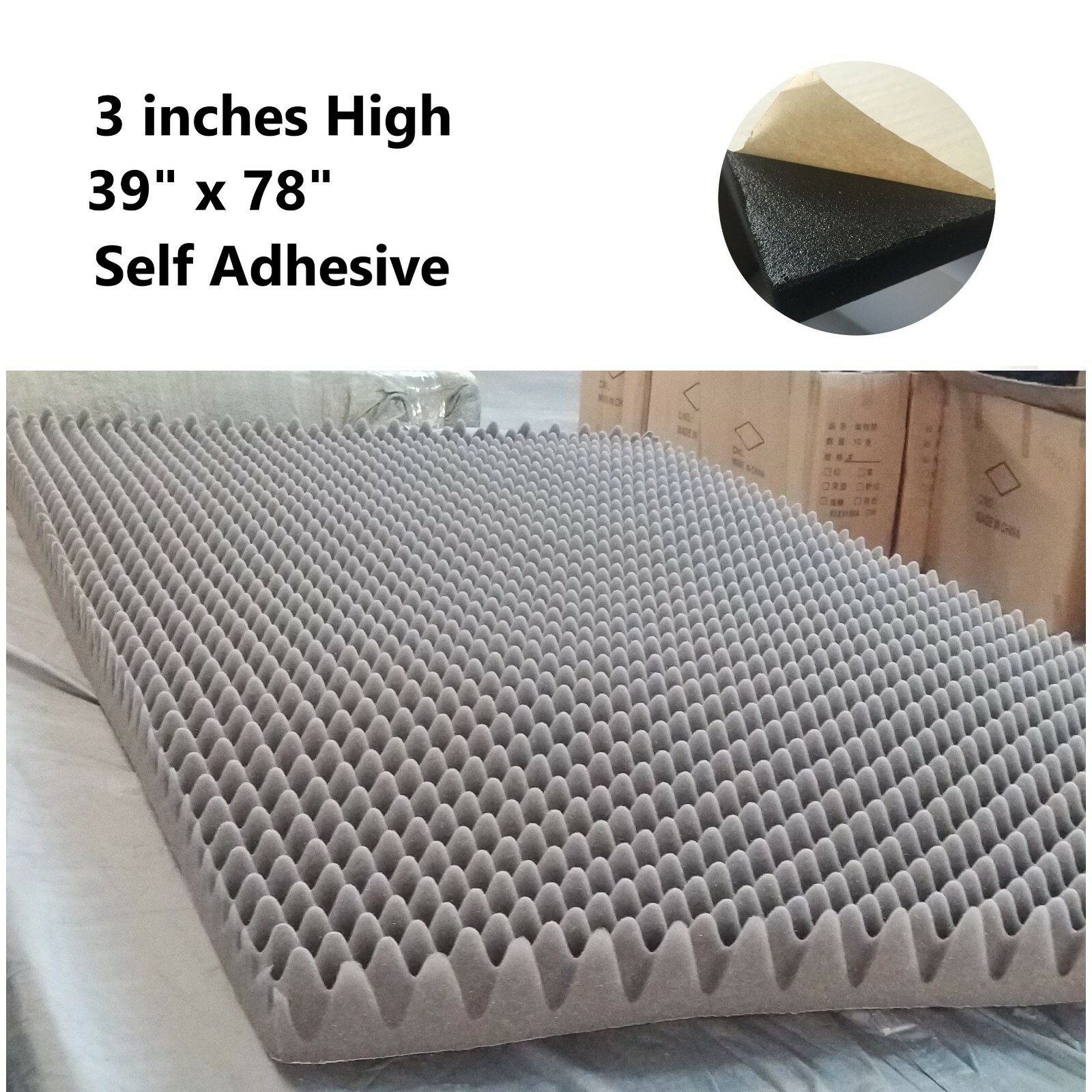 3″High 39″x78″ Acoustic Foam Tile Wall Record Studio Soundproof Fire Resistant