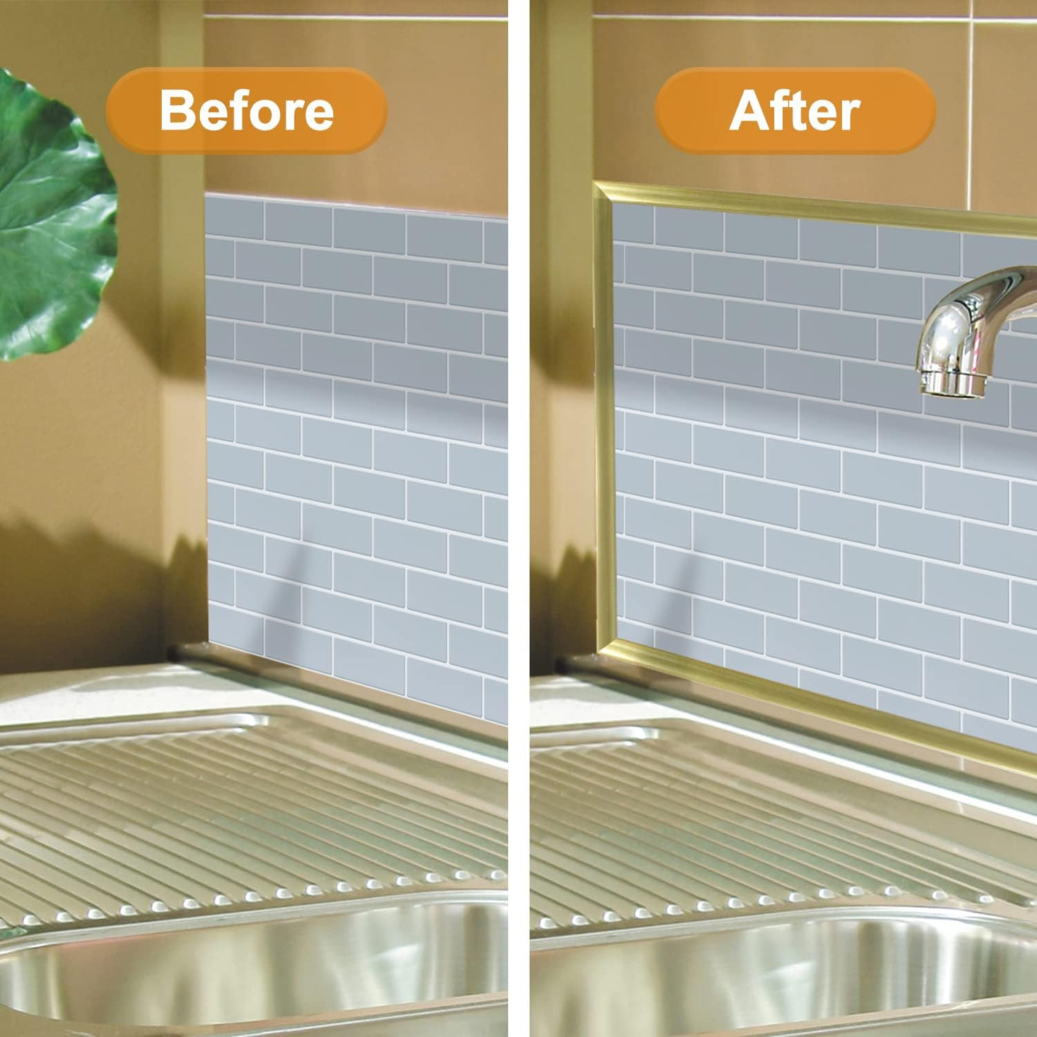 10-Pack Peel and Stick Trim for Backsplash Tile Edge, 12″ Tile Edge Trim Self-Ad