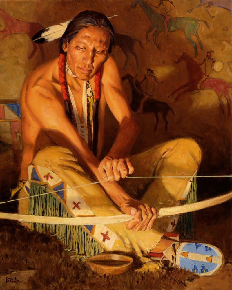 Ceramic Tile Mural Kitchen Backsplash -Wood and Sinew-Native American Indian Art
